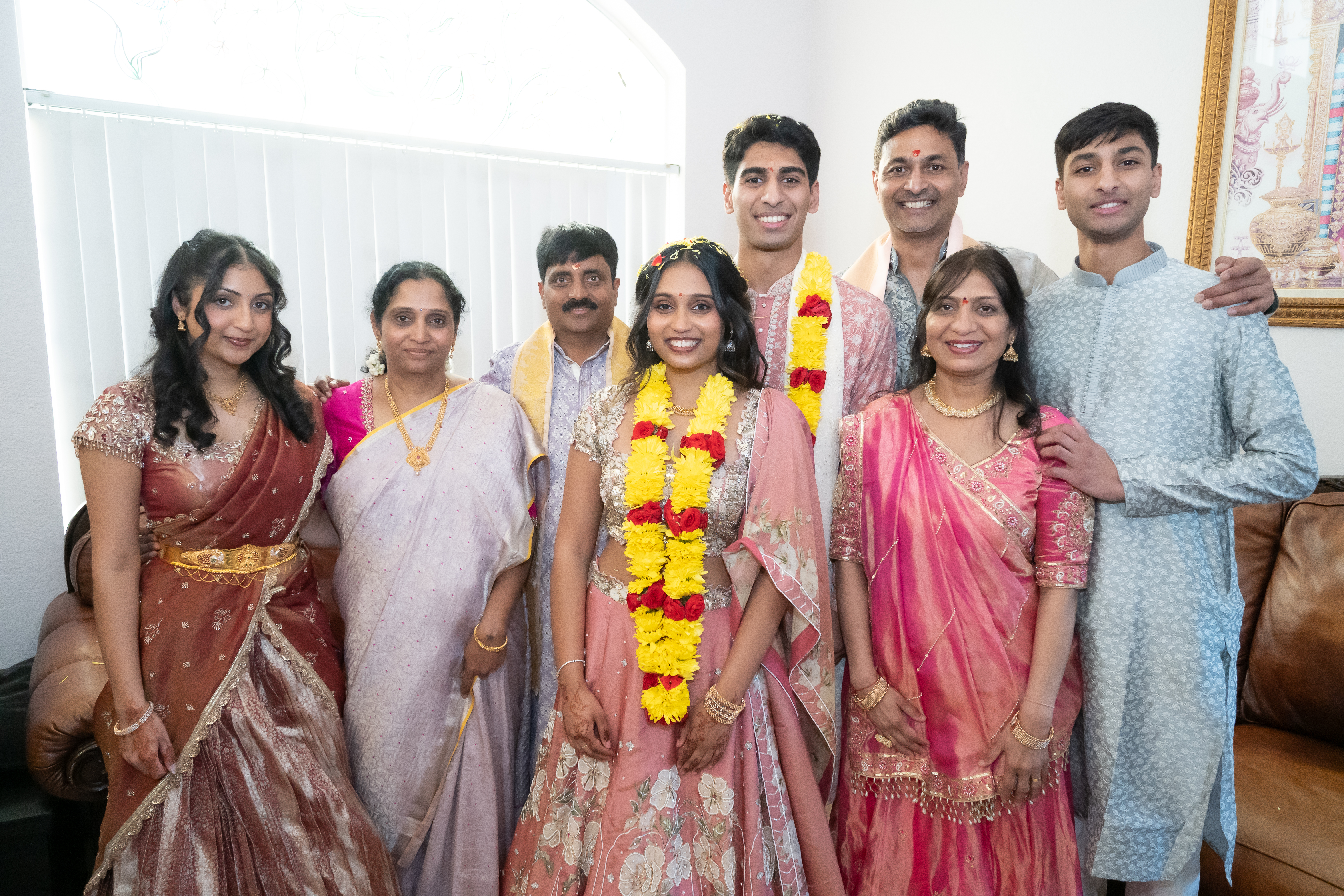 Keerthana and Yagnya celebrating with family