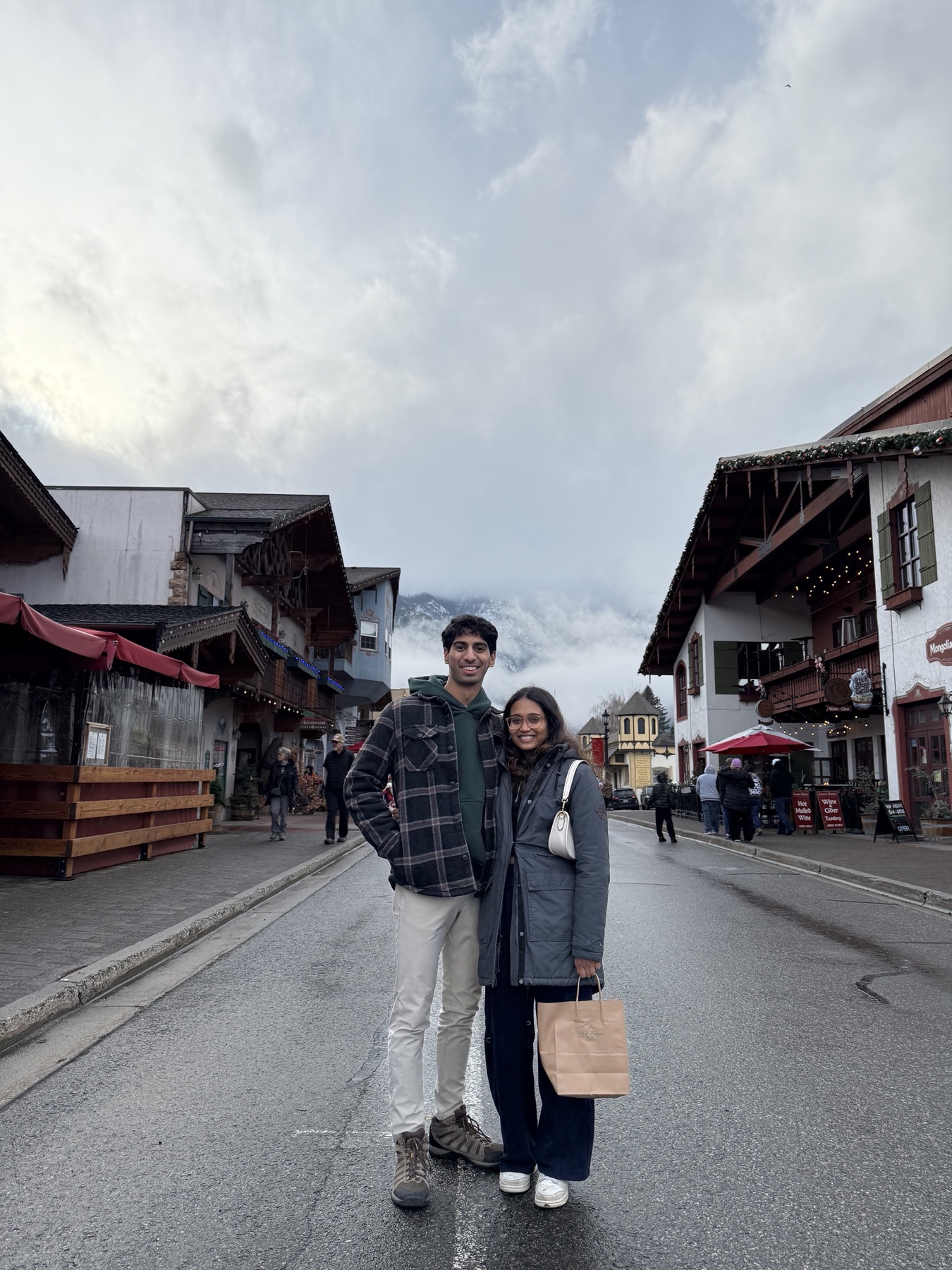 Keerthana and Yagnya in a mountain town